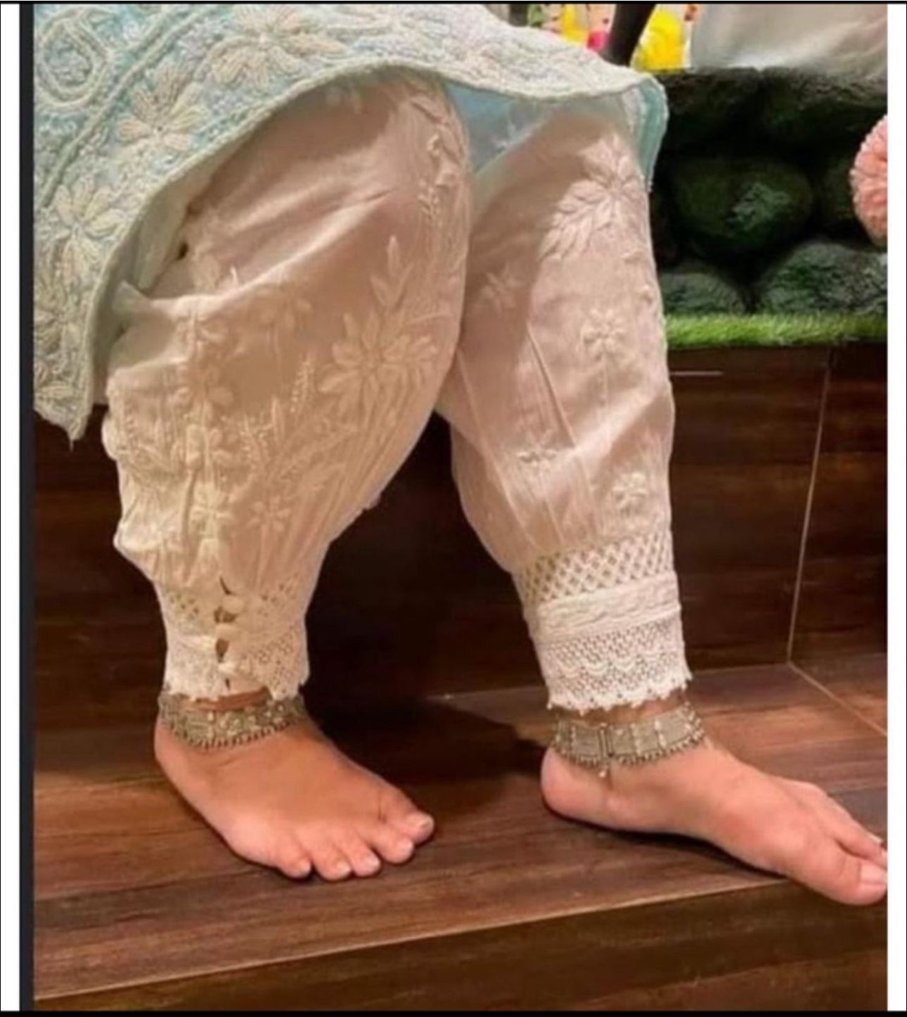 Peach Handmade Chikankari Kurti