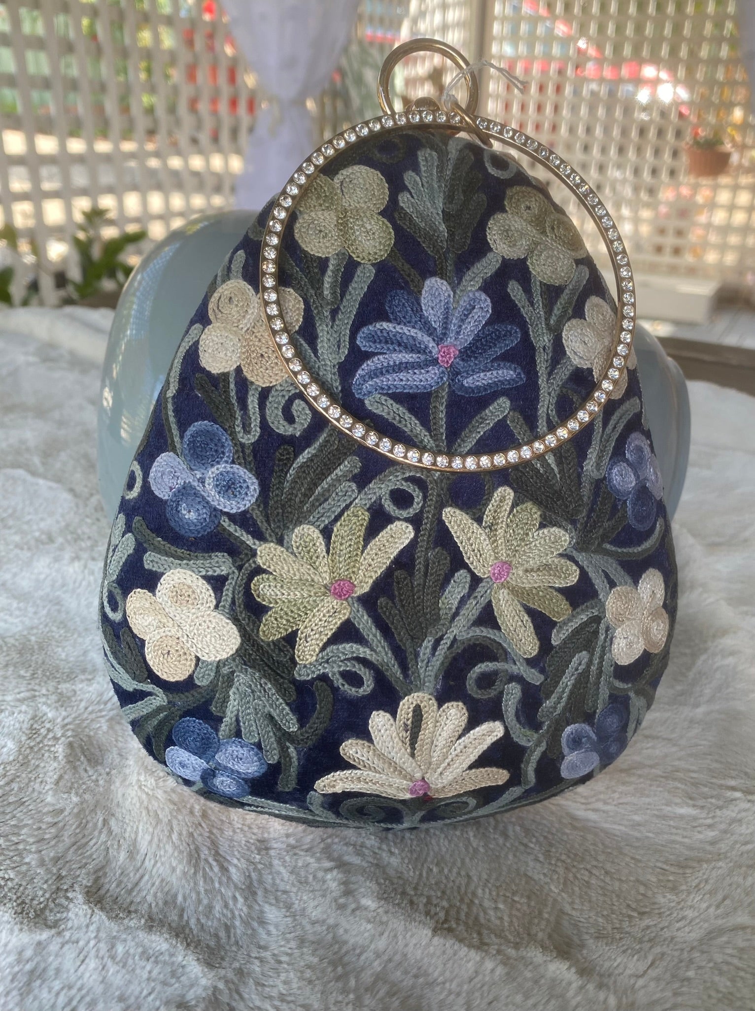 Women Embroidery Oval Shape Shoulder Bag