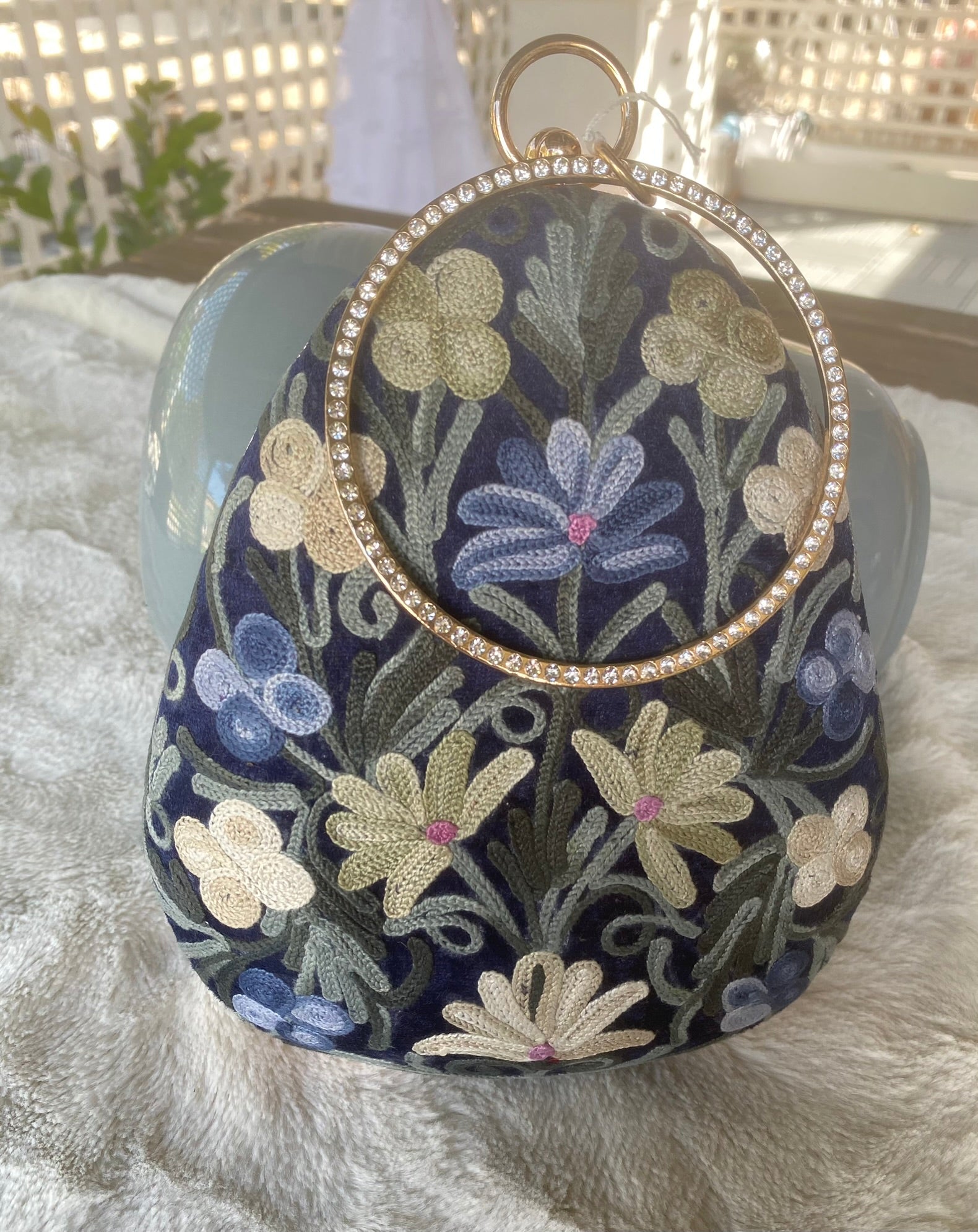 Women Embroidery Oval Shape Shoulder Bag