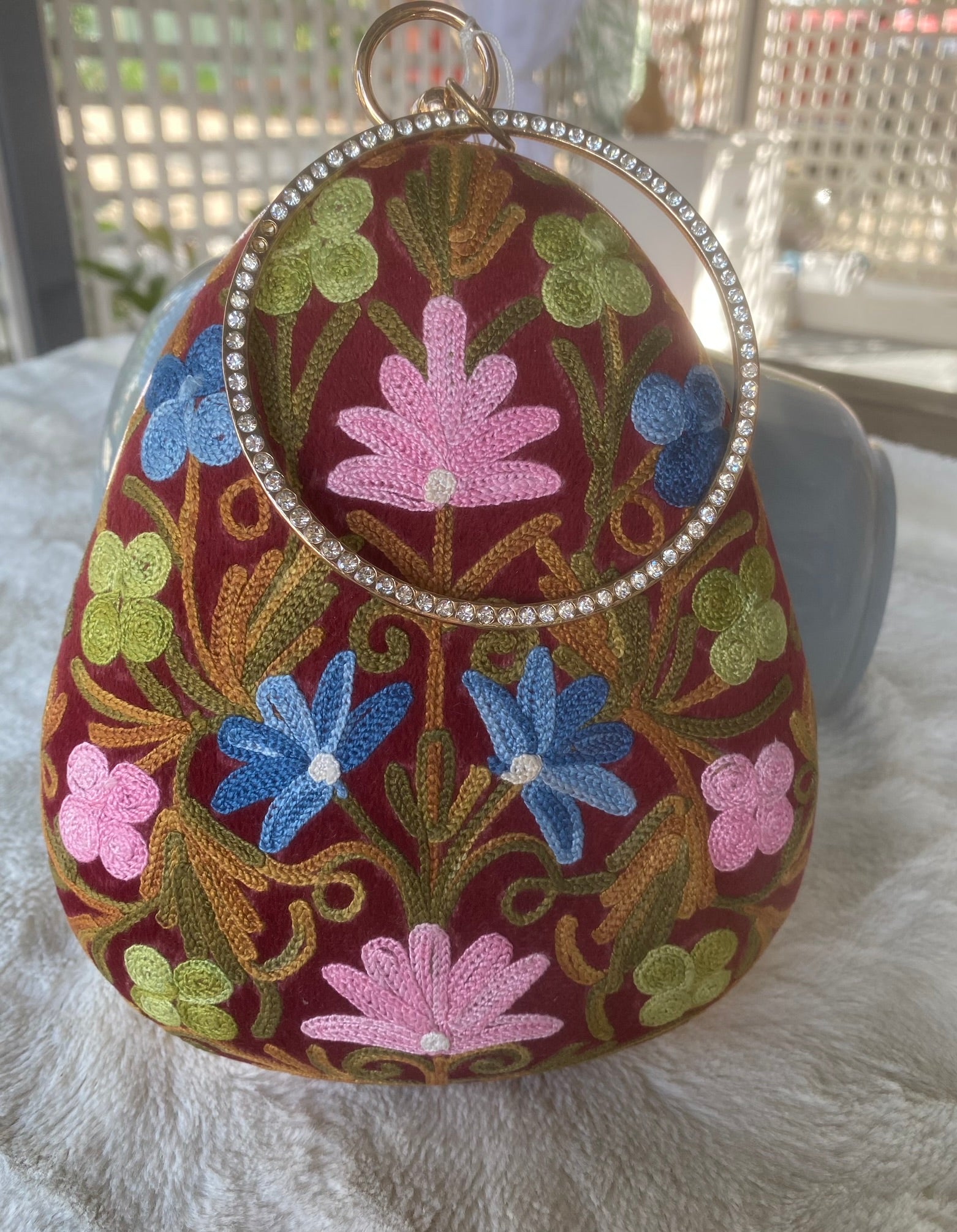 Women Embroidery Oval Shape Shoulder Bag