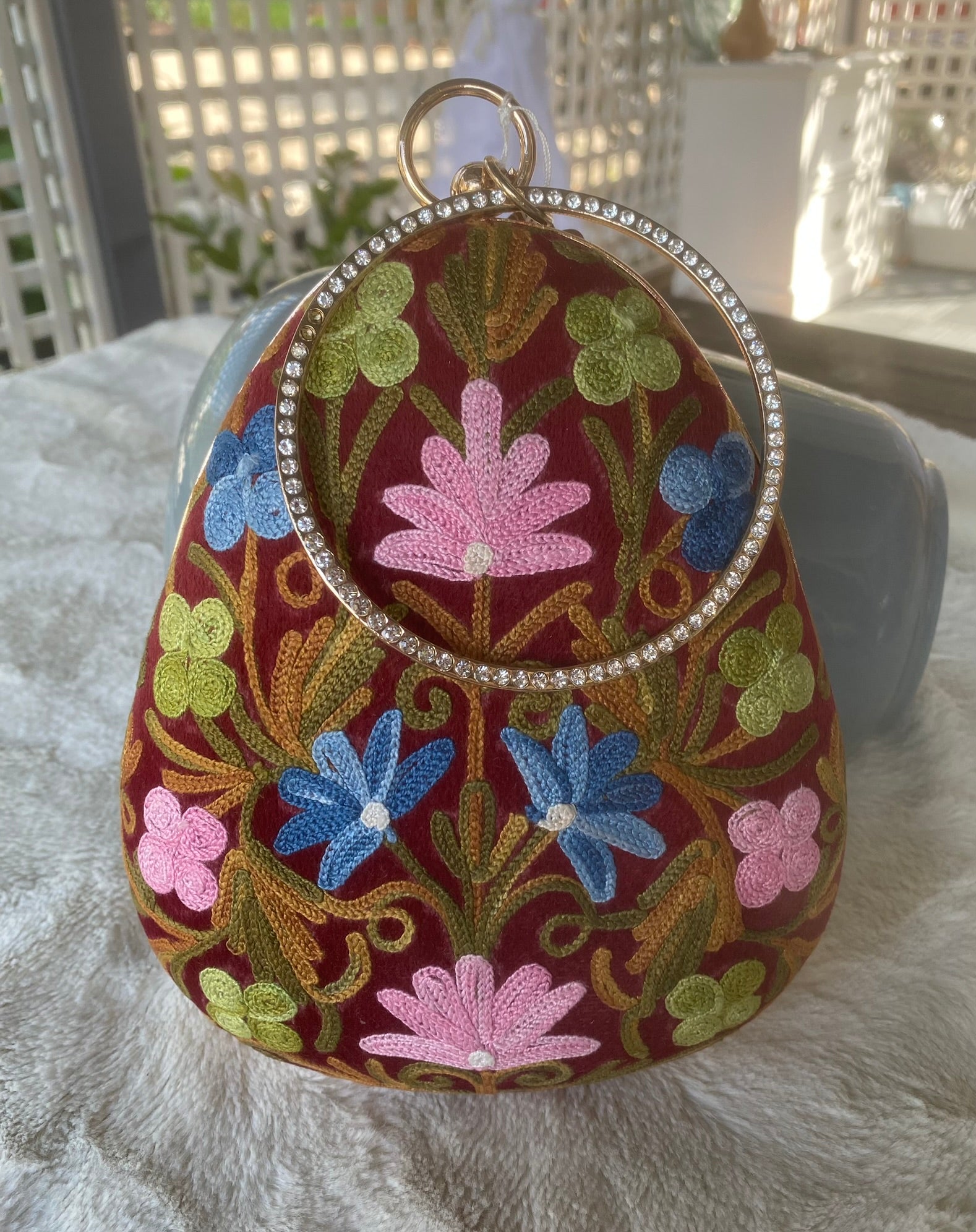 Women Embroidery Oval Shape Shoulder Bag