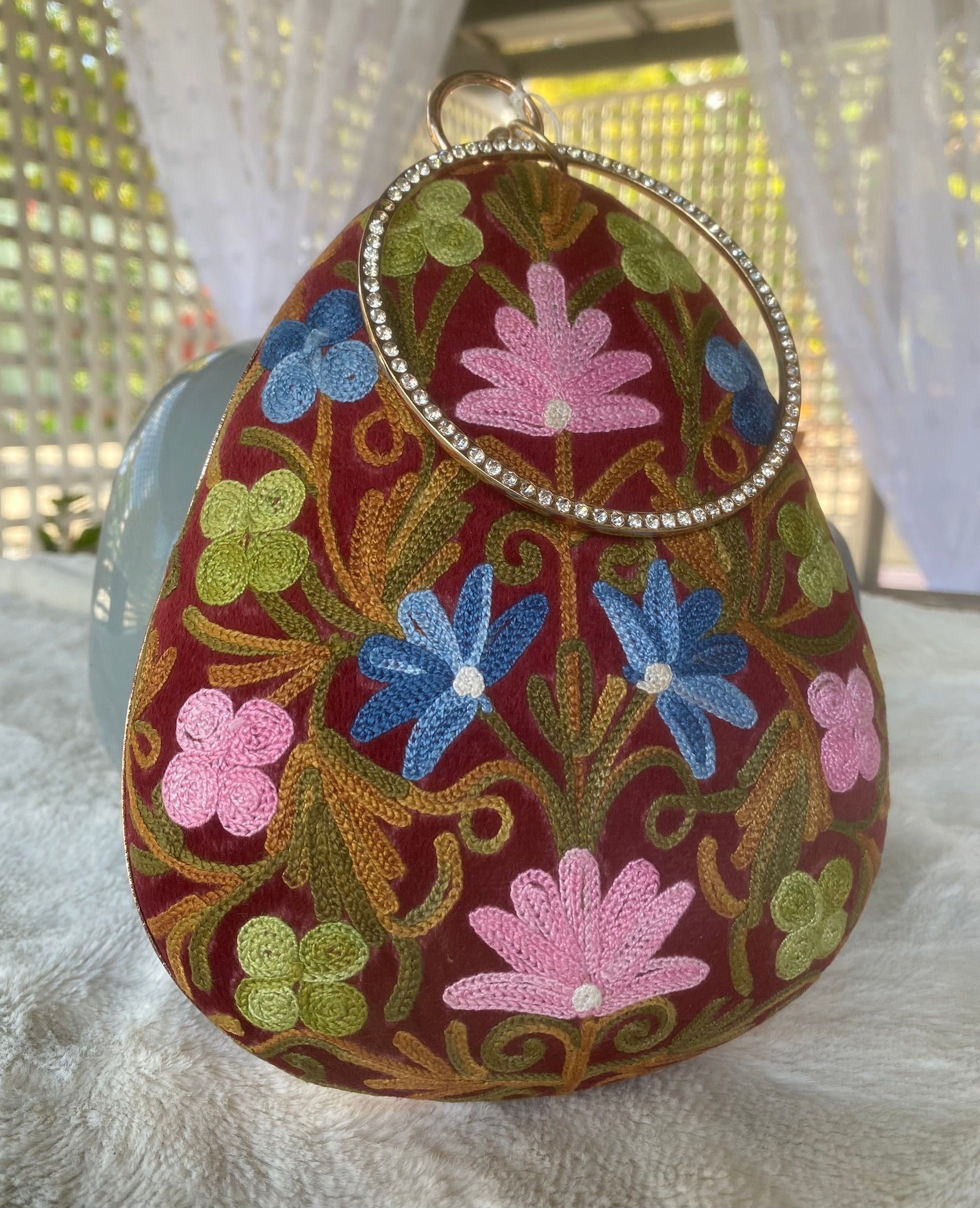 Women Embroidery Oval Shape Shoulder Bag