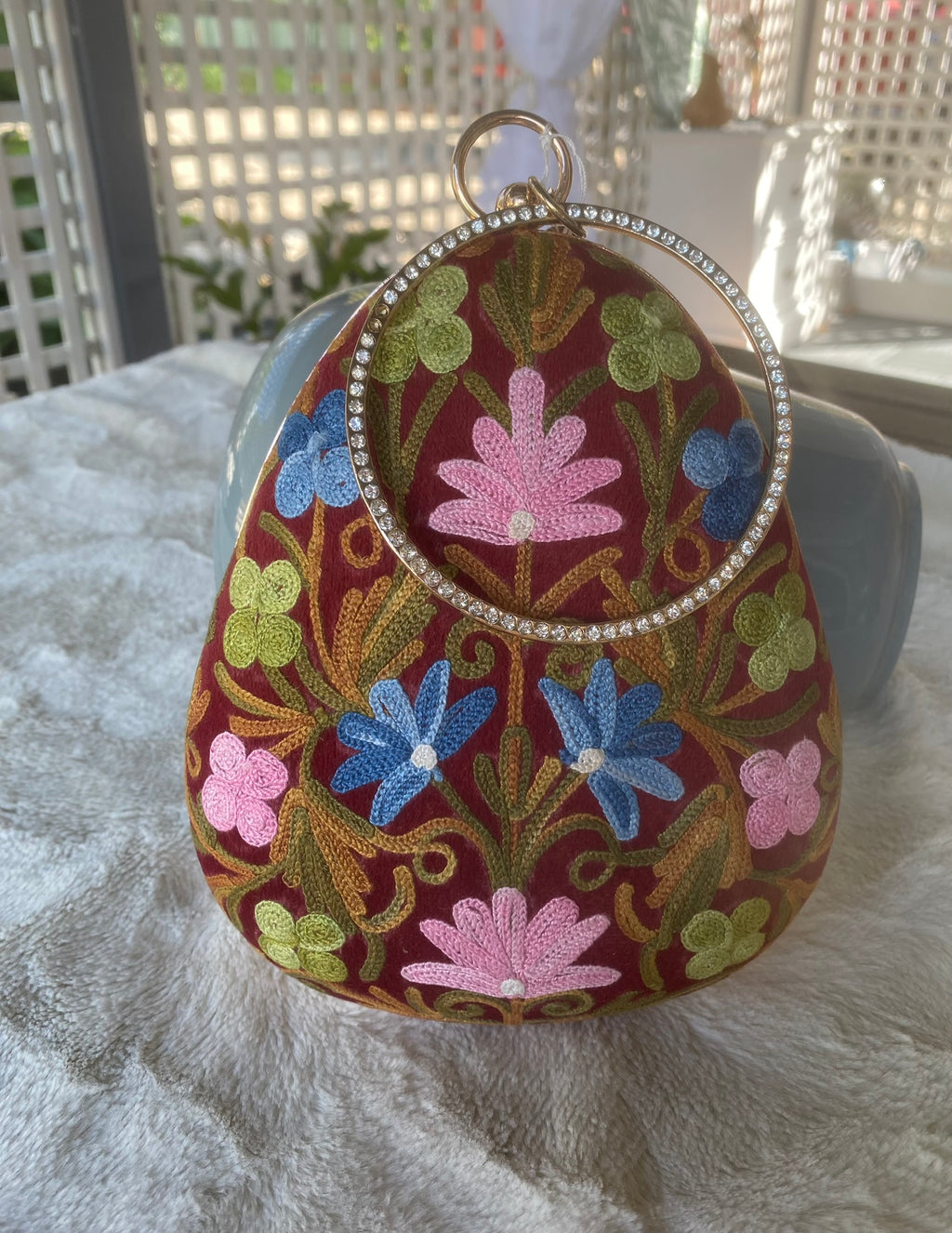 Women Embroidery Oval Shape Shoulder Bag