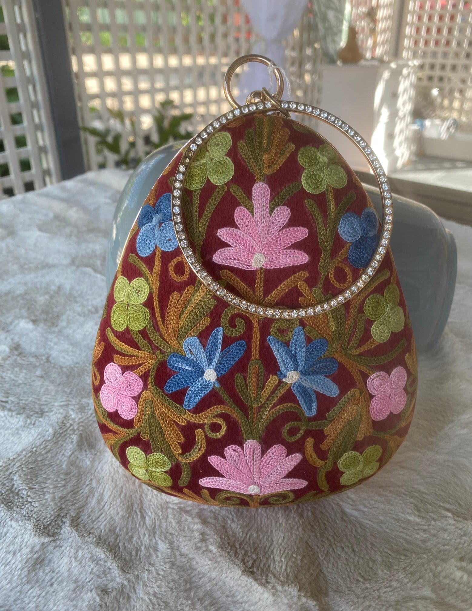 Women Embroidery Oval Shape Shoulder Bag