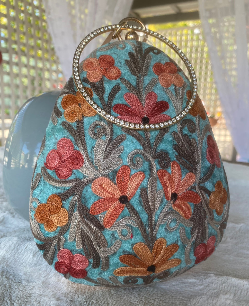 Women Embroidery Oval Shape Shoulder Bag