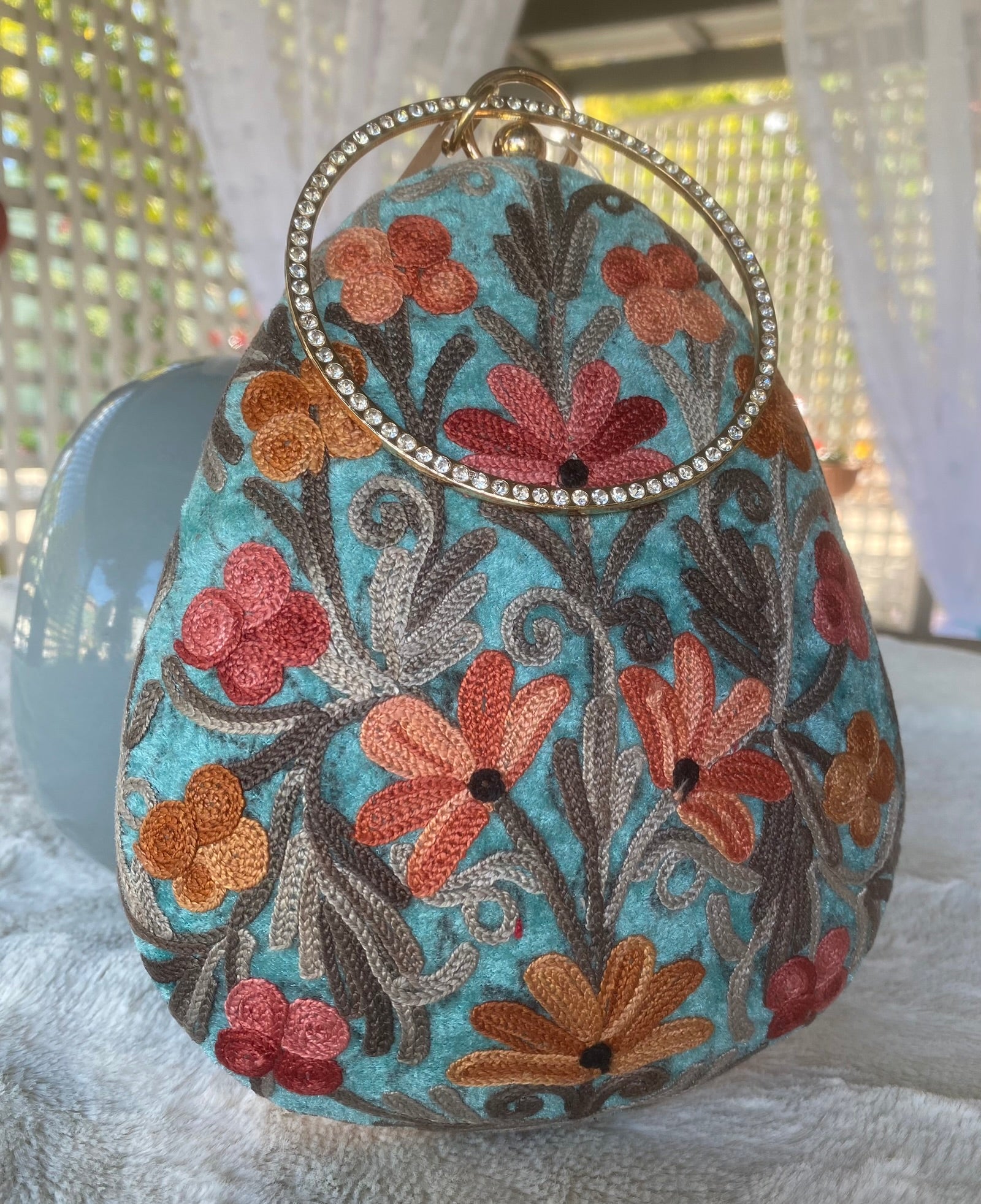 Women Embroidery Oval Shape Shoulder Bag