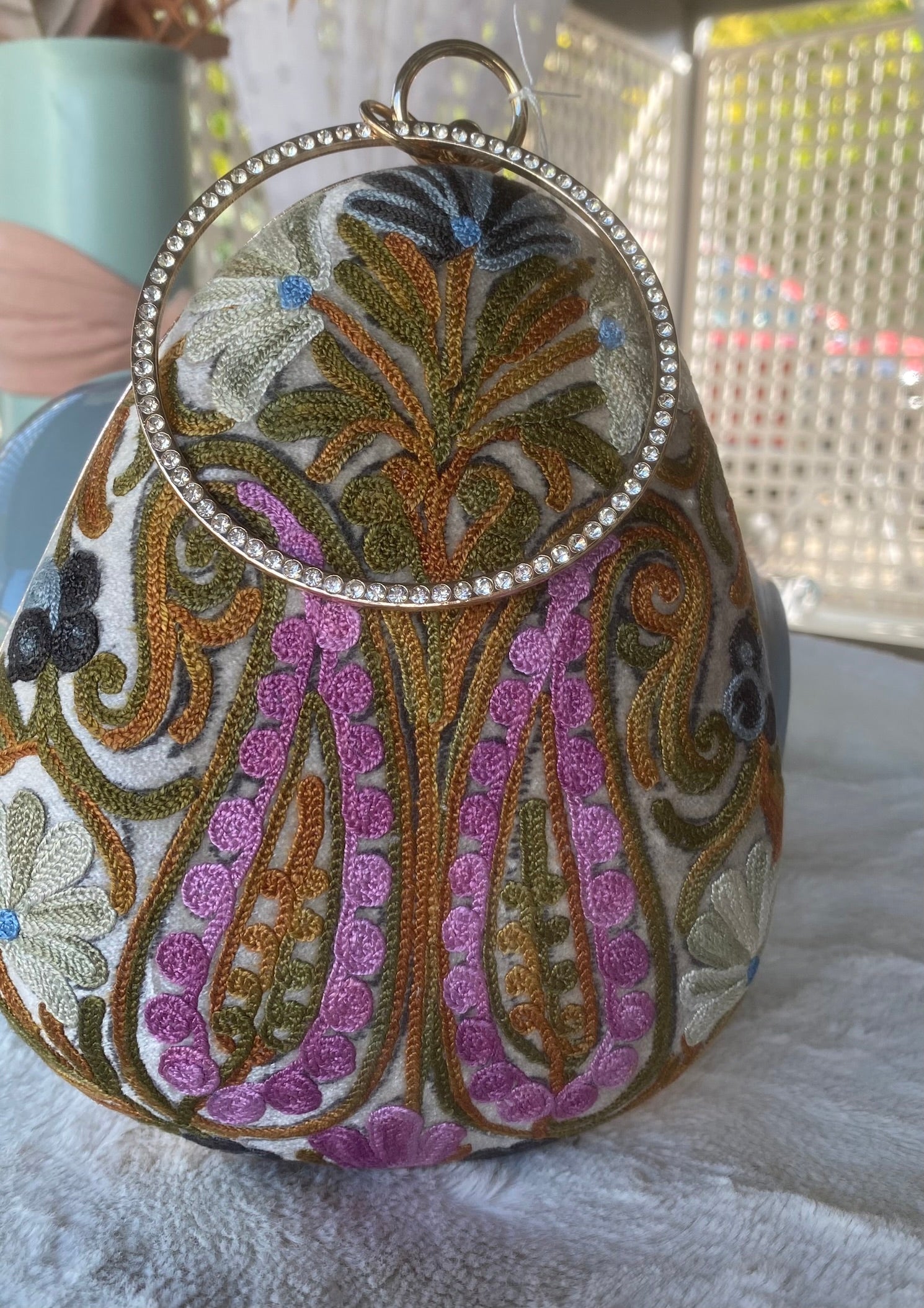 Women Embroidery Oval Shape Shoulder Bag