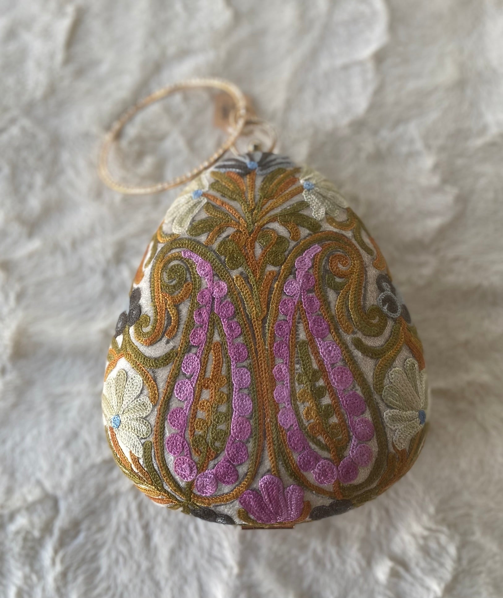 Women Embroidery Oval Shape Shoulder Bag