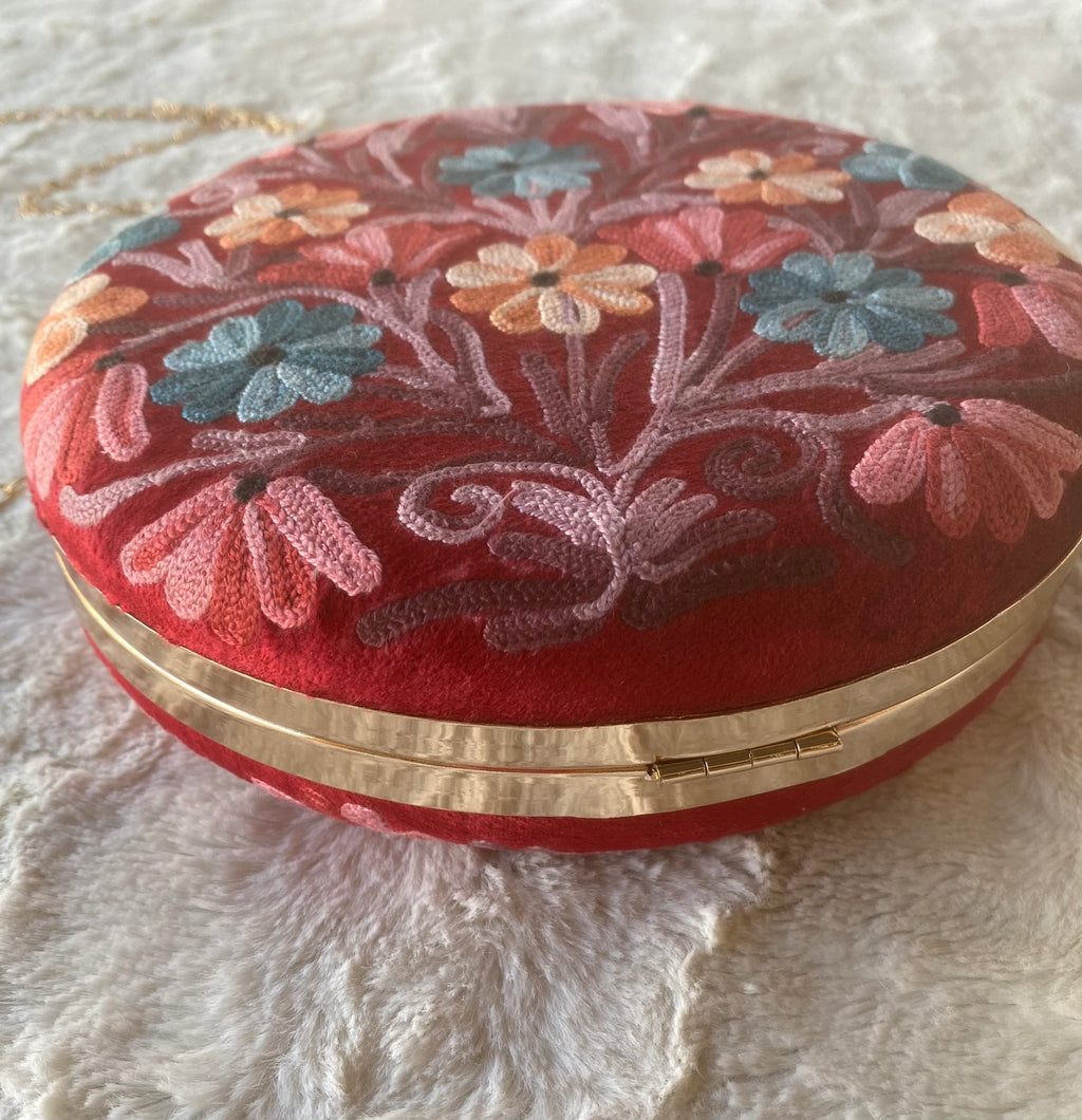 Women Embroidery Round Shoulder Bag