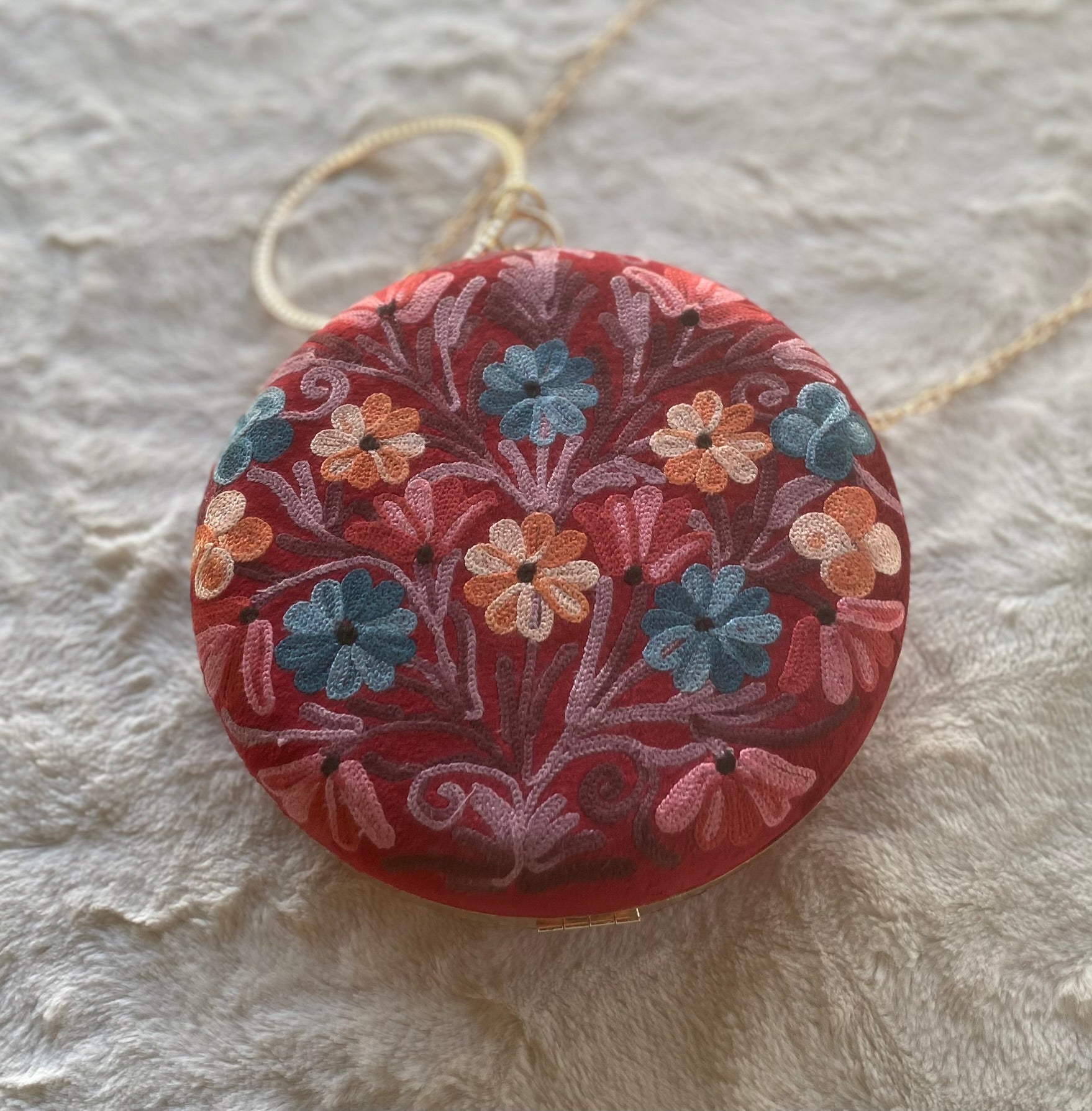 Women Embroidery Round Shoulder Bag