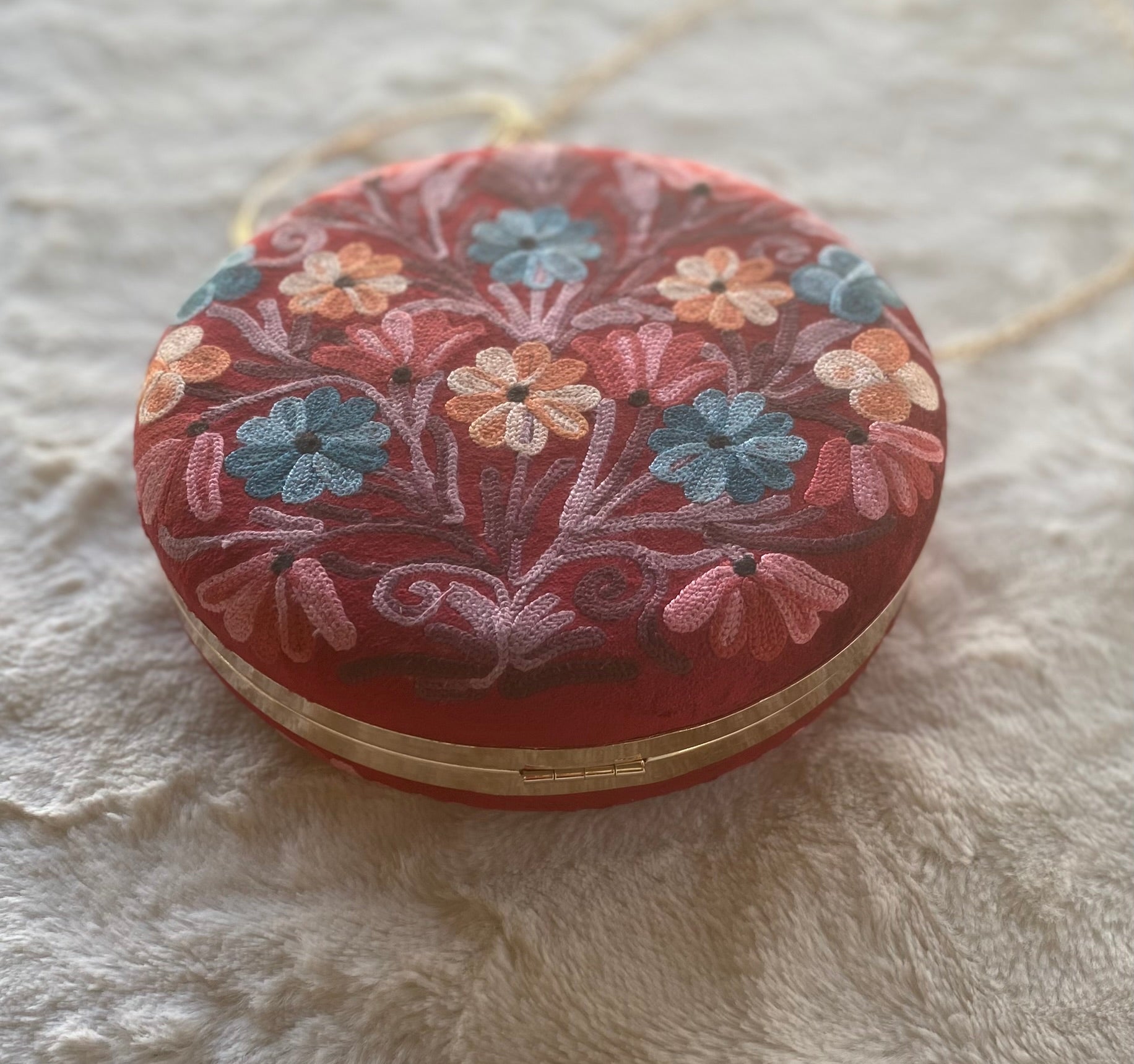 Women Embroidery Round Shoulder Bag