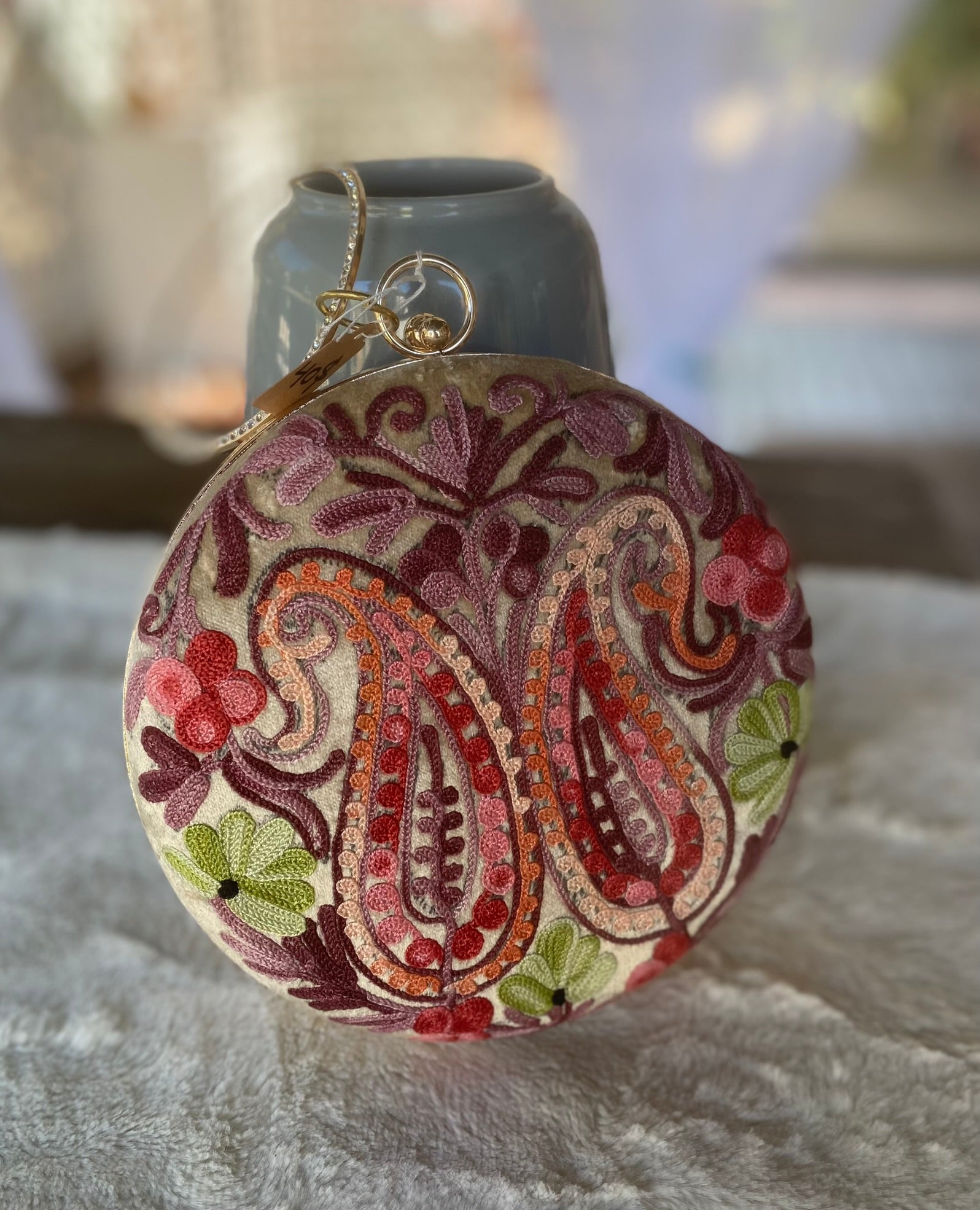 Women Embroidery Round Shoulder Bag