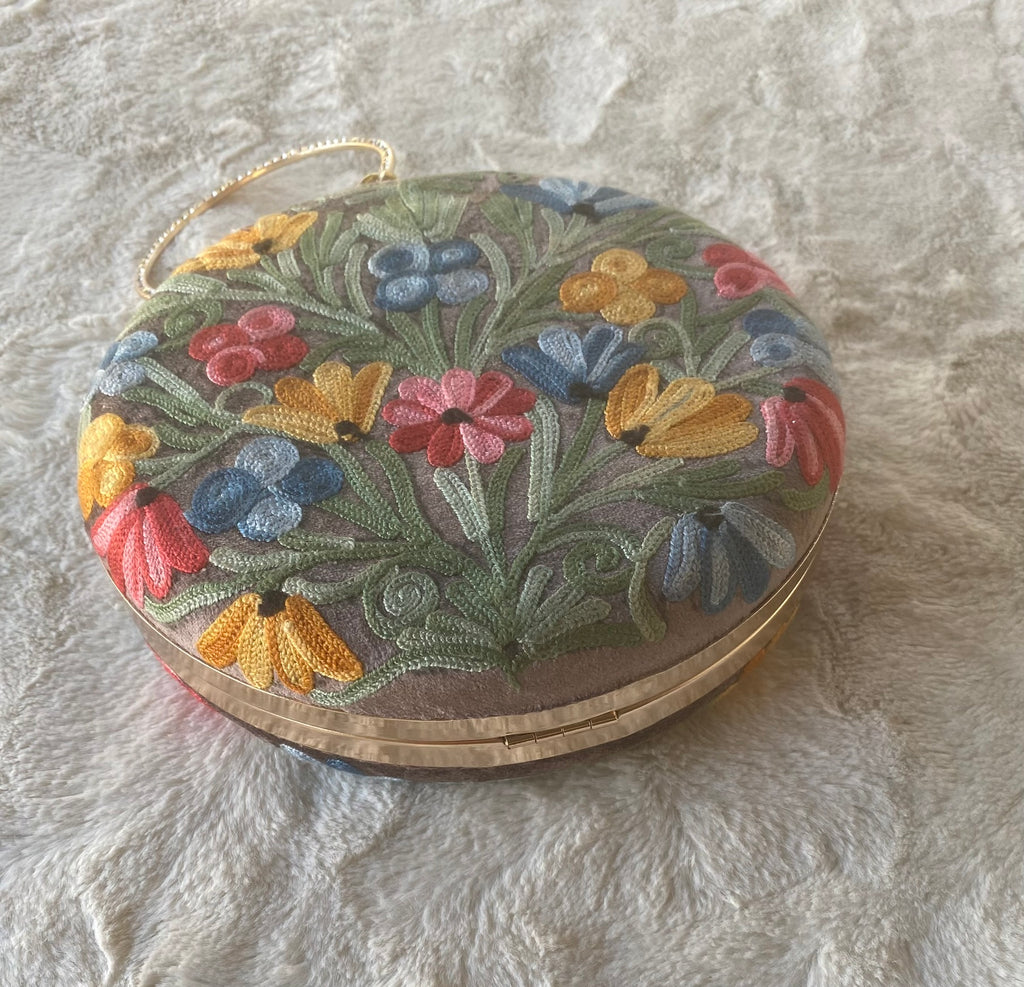 Women Embroidery Round Shoulder Bag