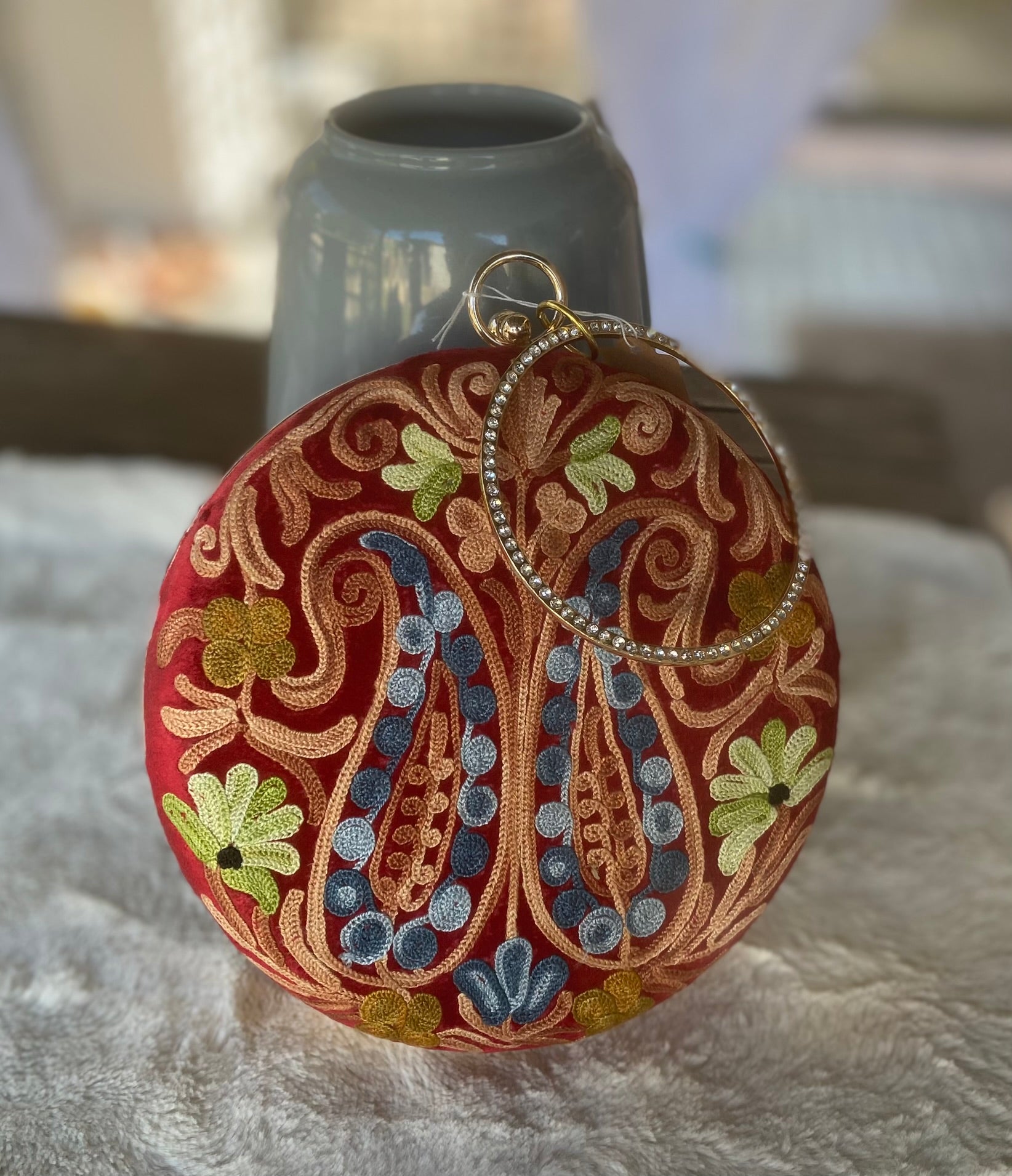 Women Embroidery Round Shoulder Bag