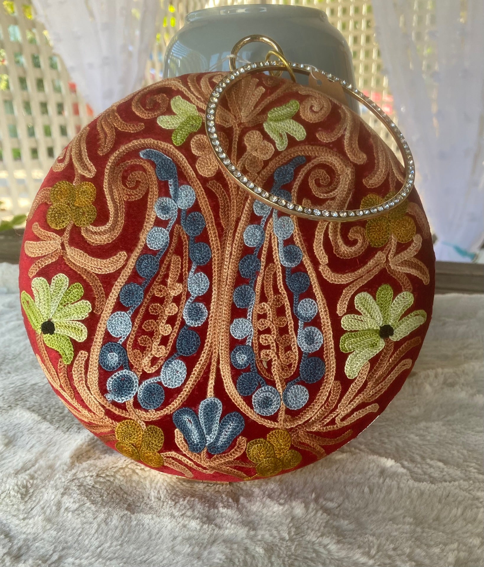 Women Embroidery Round Shoulder Bag