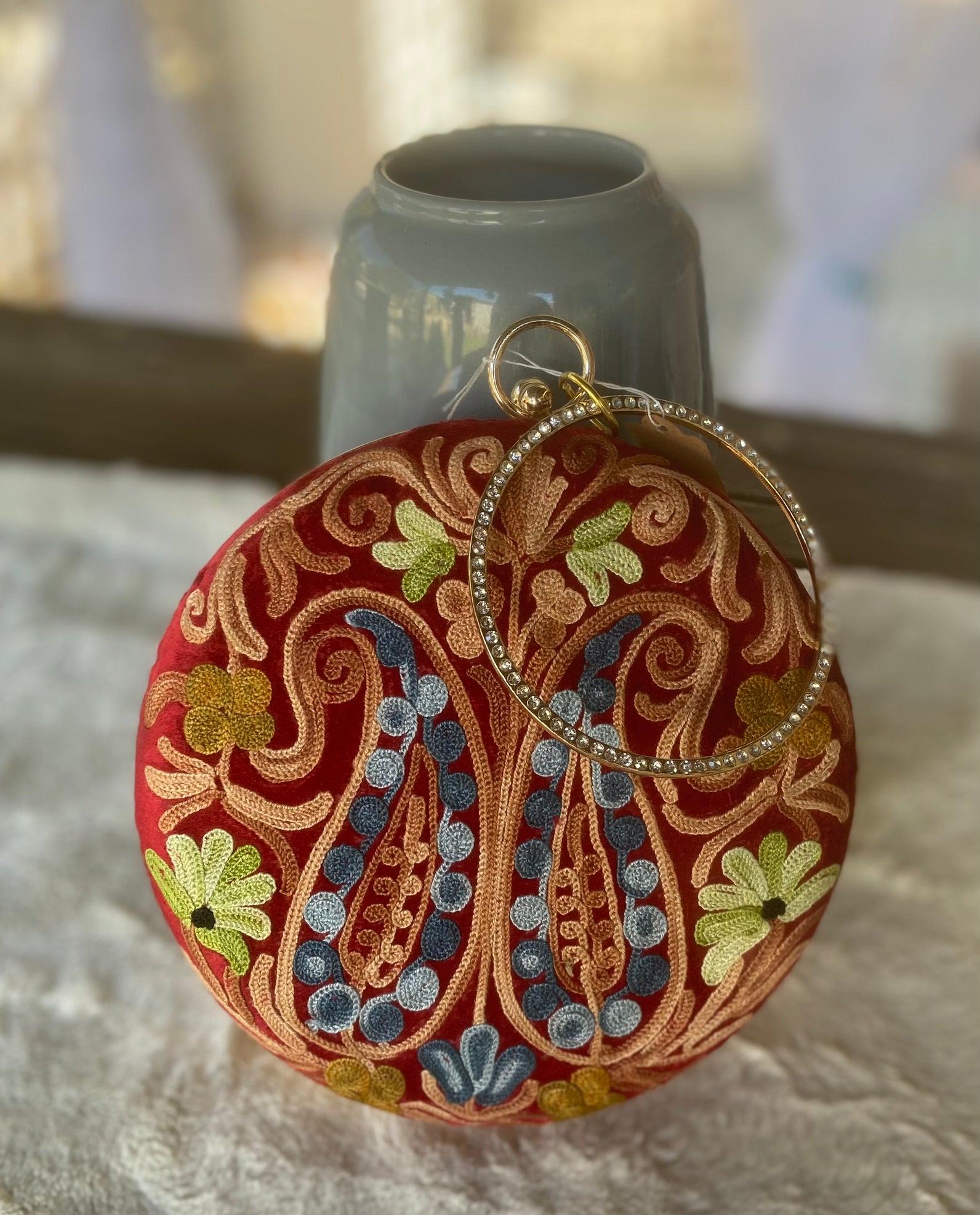 Women Embroidery Round Shoulder Bag