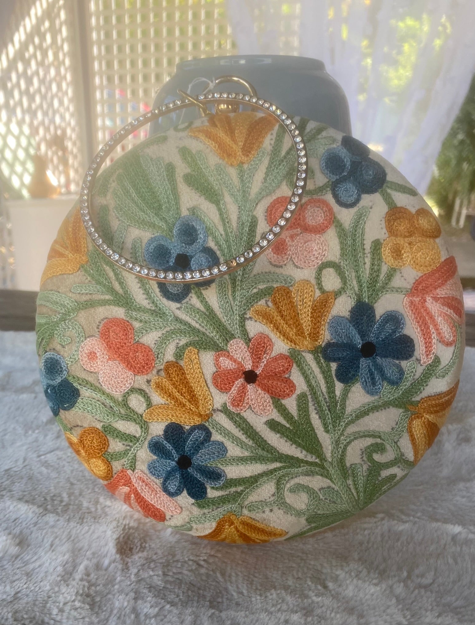 Women Embroidery Round Shoulder Bag
