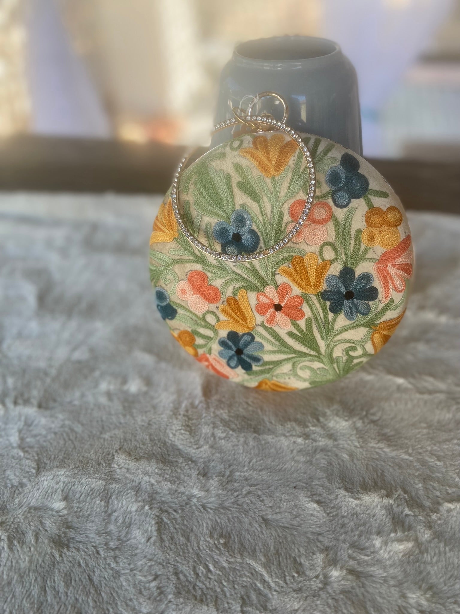 Women Embroidery Round Shoulder Bag