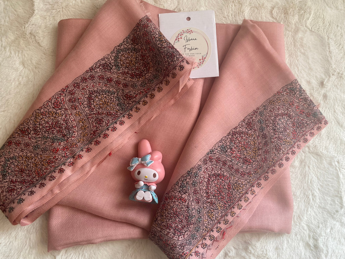 Embroidered Ladies’ Shawls in Beautiful Peach Shade