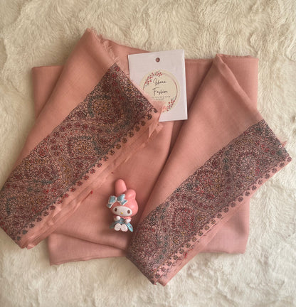 Embroidered Ladies’ Shawls in Beautiful Peach Shade