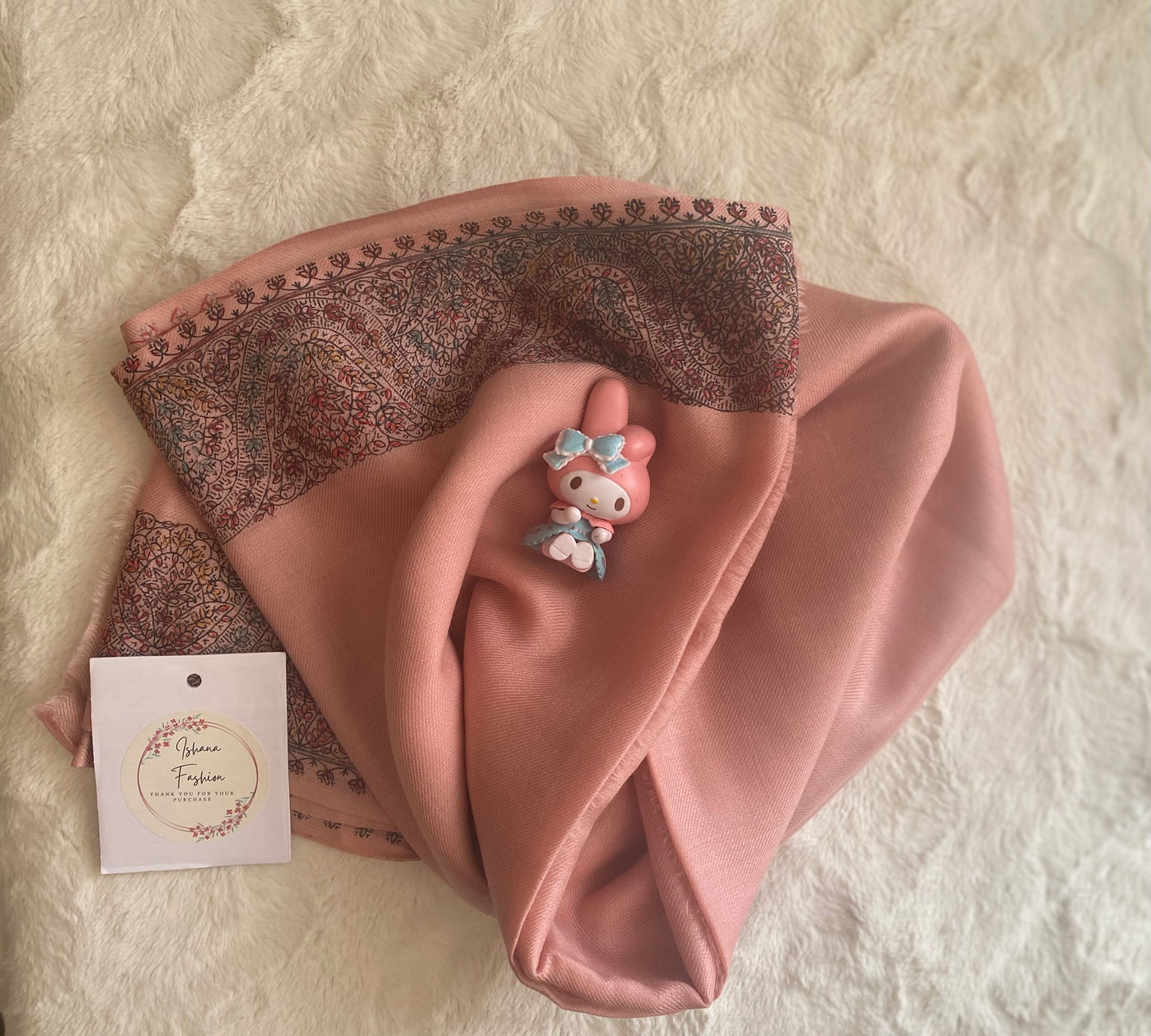 Embroidered Ladies’ Shawls in Beautiful Peach Shade