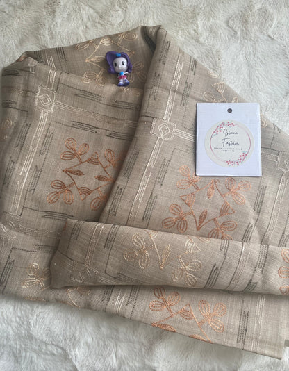 Embroidered Ladies’ Shawls in Light Almond Shade