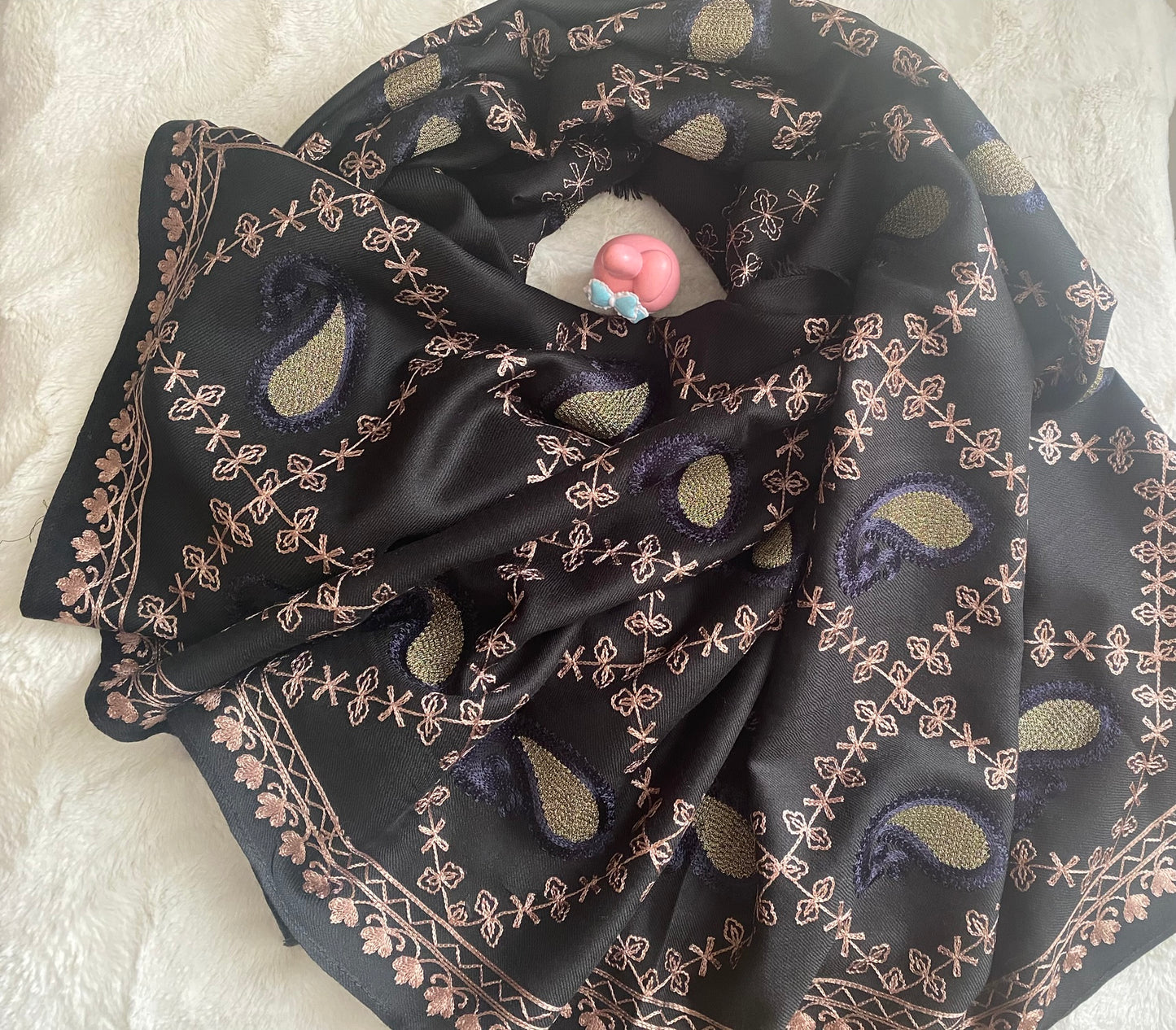 Embroidered Ladies’ Shawls in Black