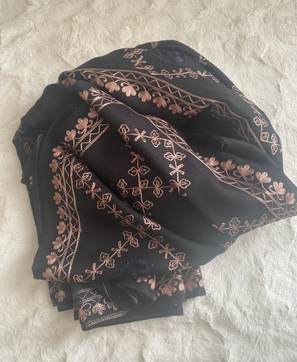 Embroidered Ladies’ Shawls in Black