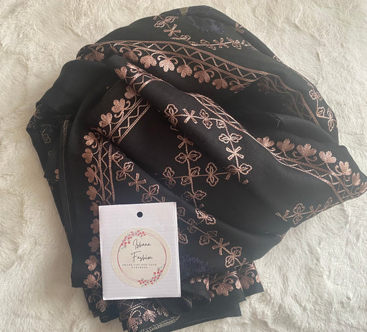 Embroidered Ladies’ Shawls in Black