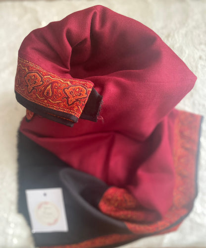 Embroidered Ladies’ Shawls in Cherry Red & Black Shade