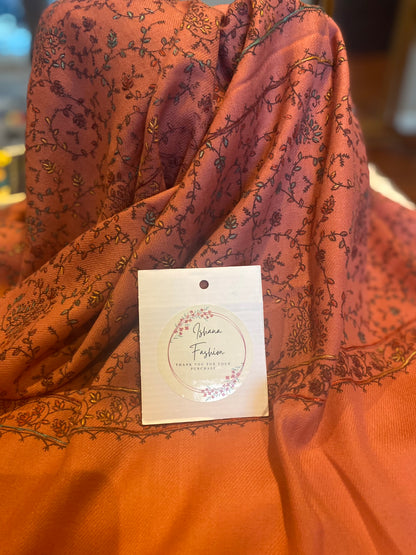 Embroidered Ladies’ Stoles in Beautiful Peach Shade