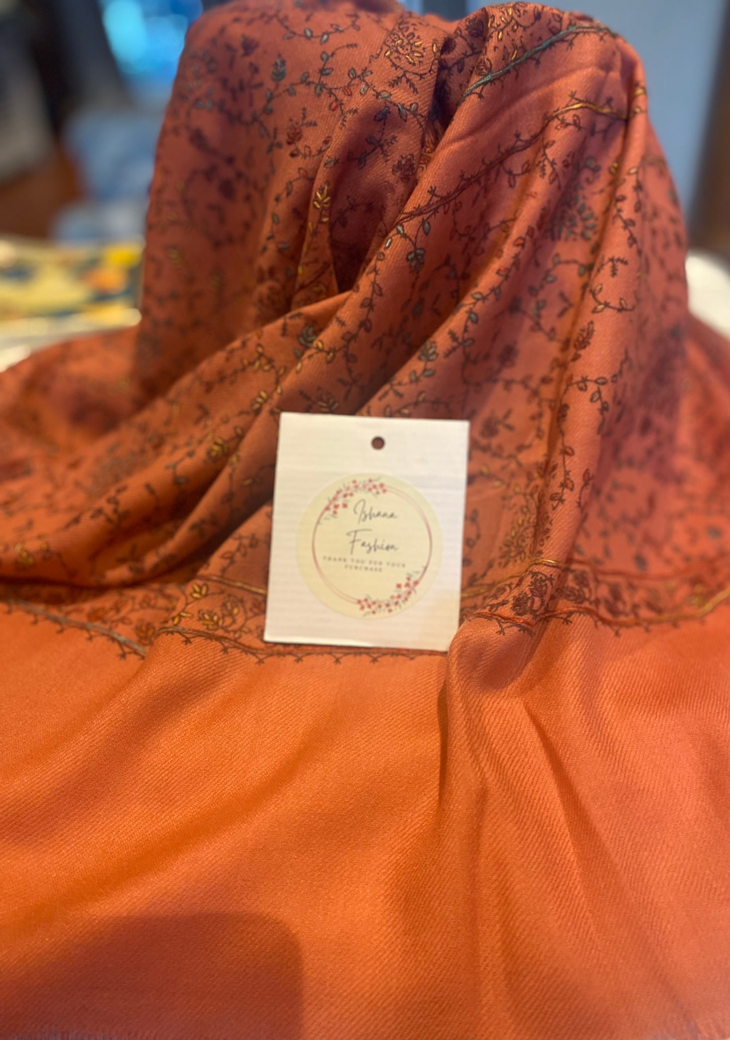 Embroidered Ladies’ Stoles in Beautiful Peach Shade