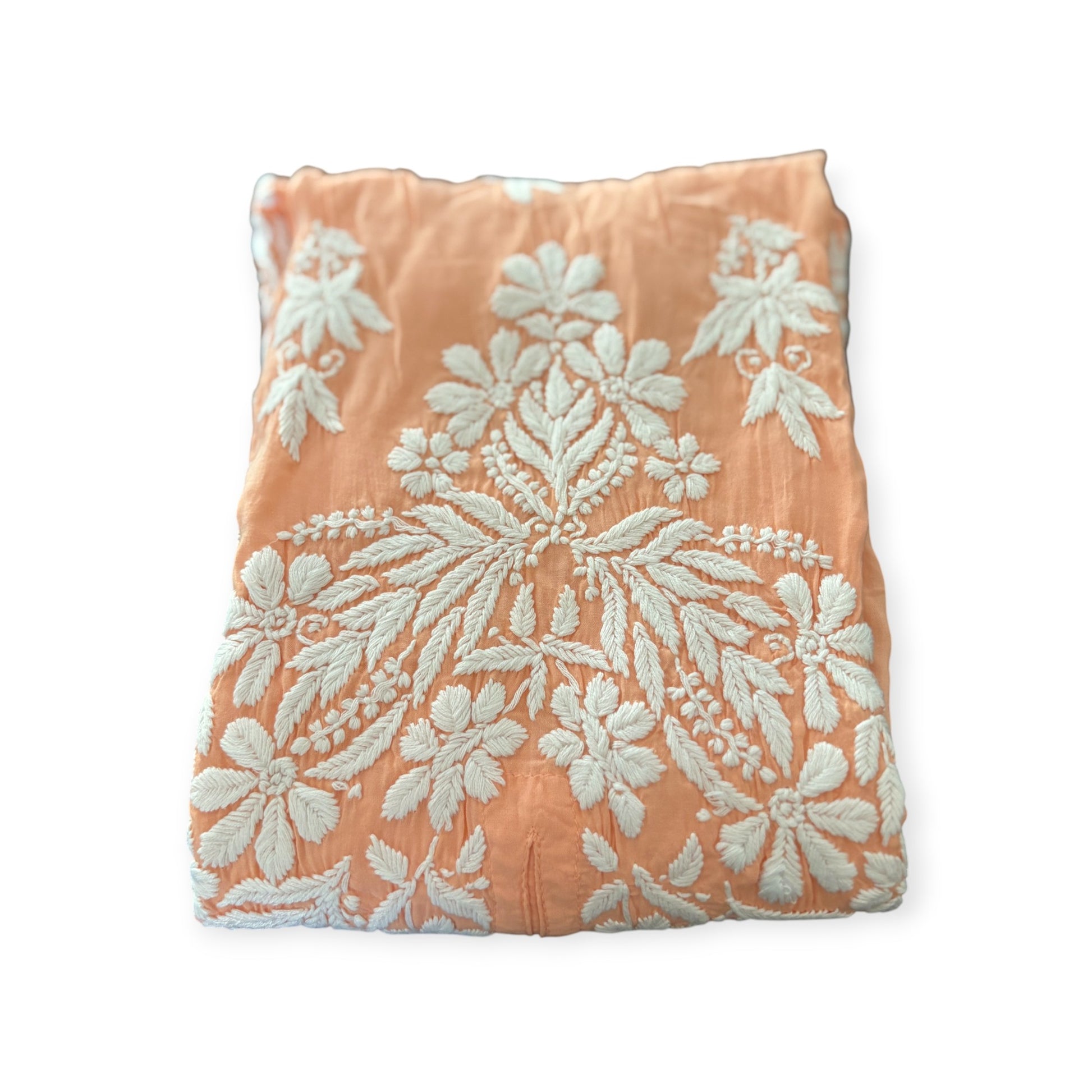 Peach Handmade Chikankari Kurti