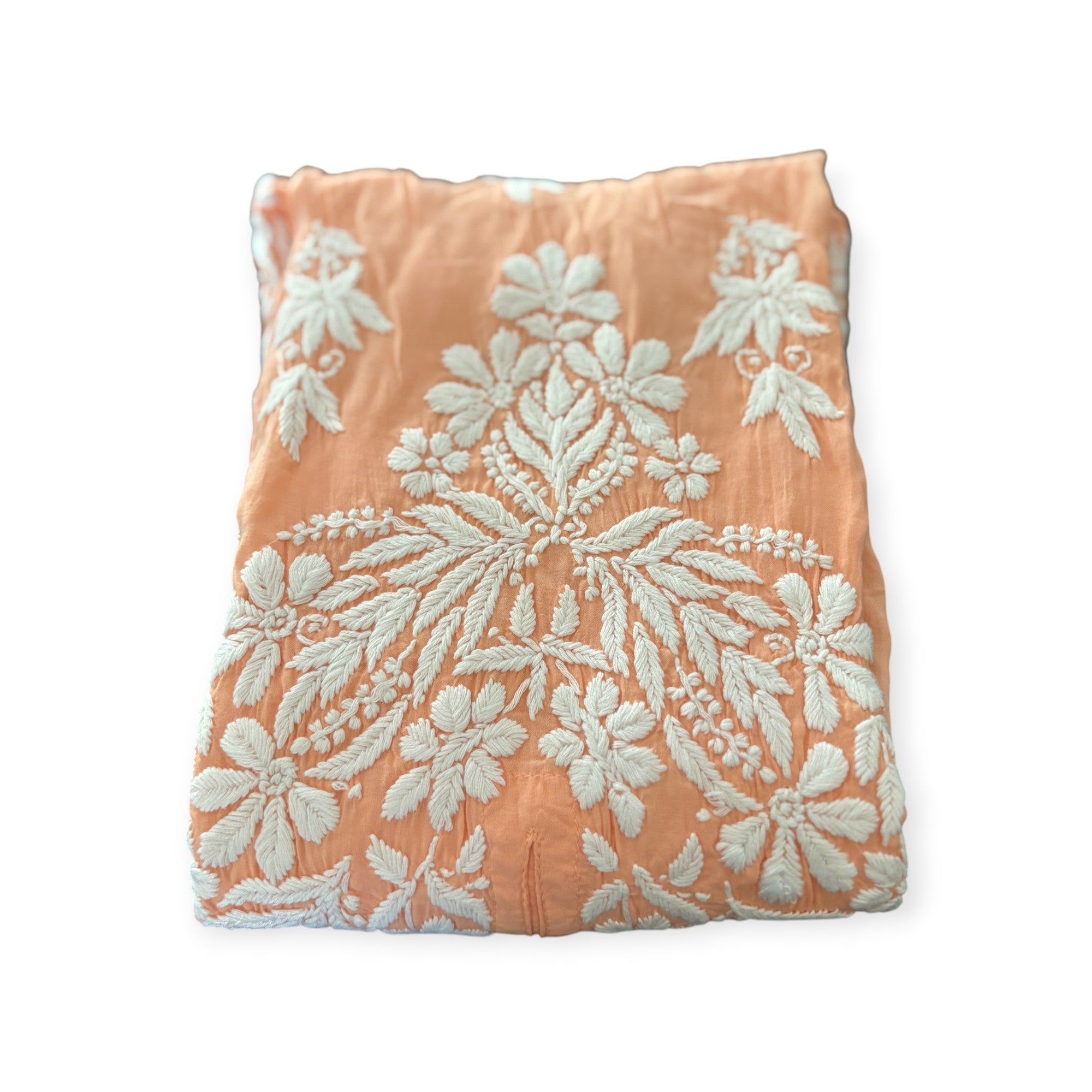 Peach Handmade Chikankari Kurti