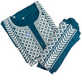 Two Piece Teal Blue Rayon Chikankari Kurta