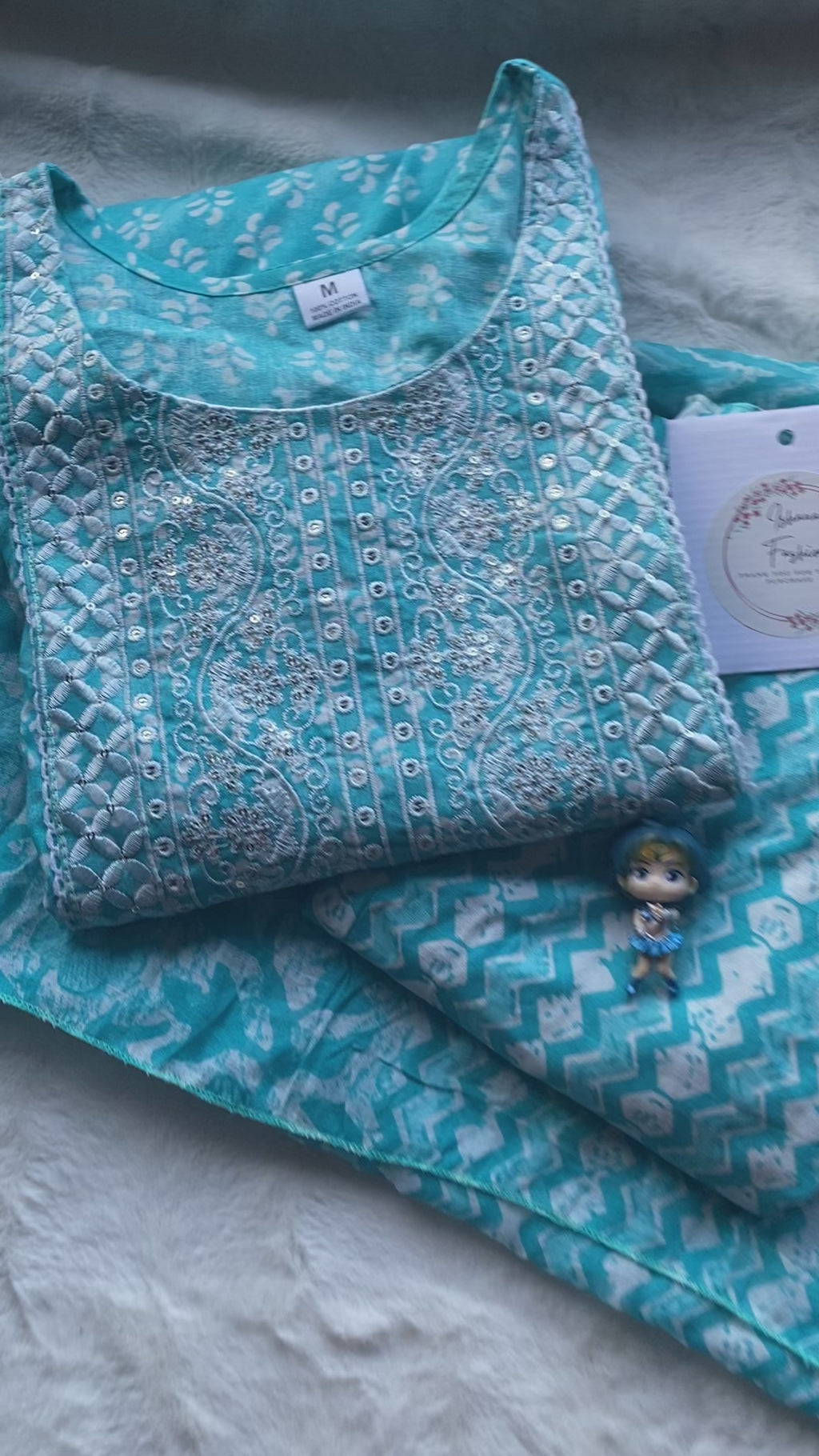 Three Piece Cotton Set - Blue