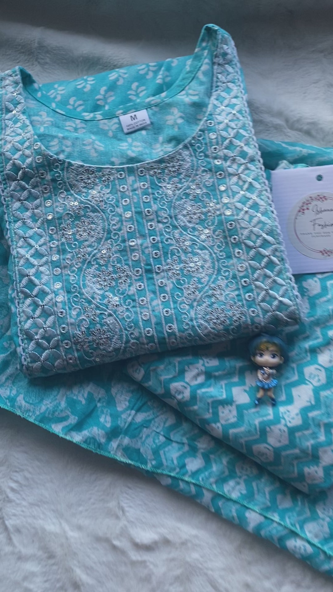 Three Piece Cotton Set - Blue