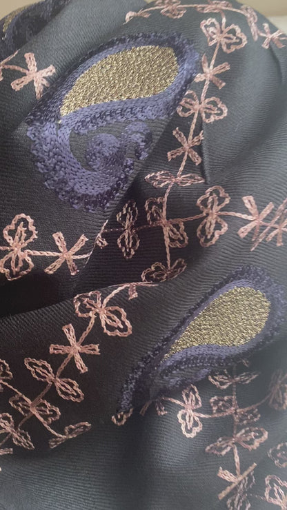 Embroidered Ladies’ Shawls in Black